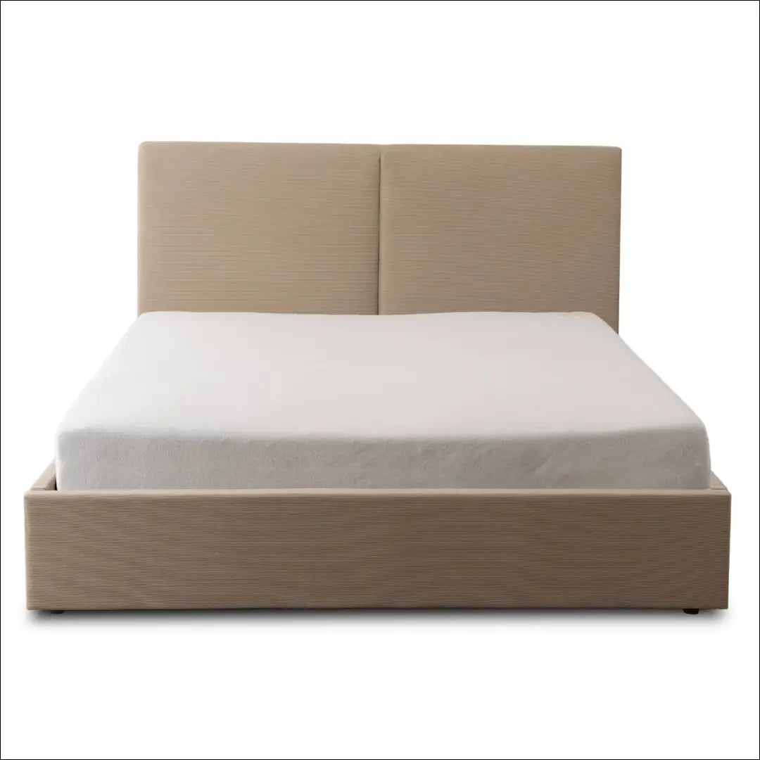 Lova su patalynės dėže korduro audiniu smėlio spalvos 160x200 TE1025 - €389 Save 15% __label:Pristatymas 5-14 d.d.,