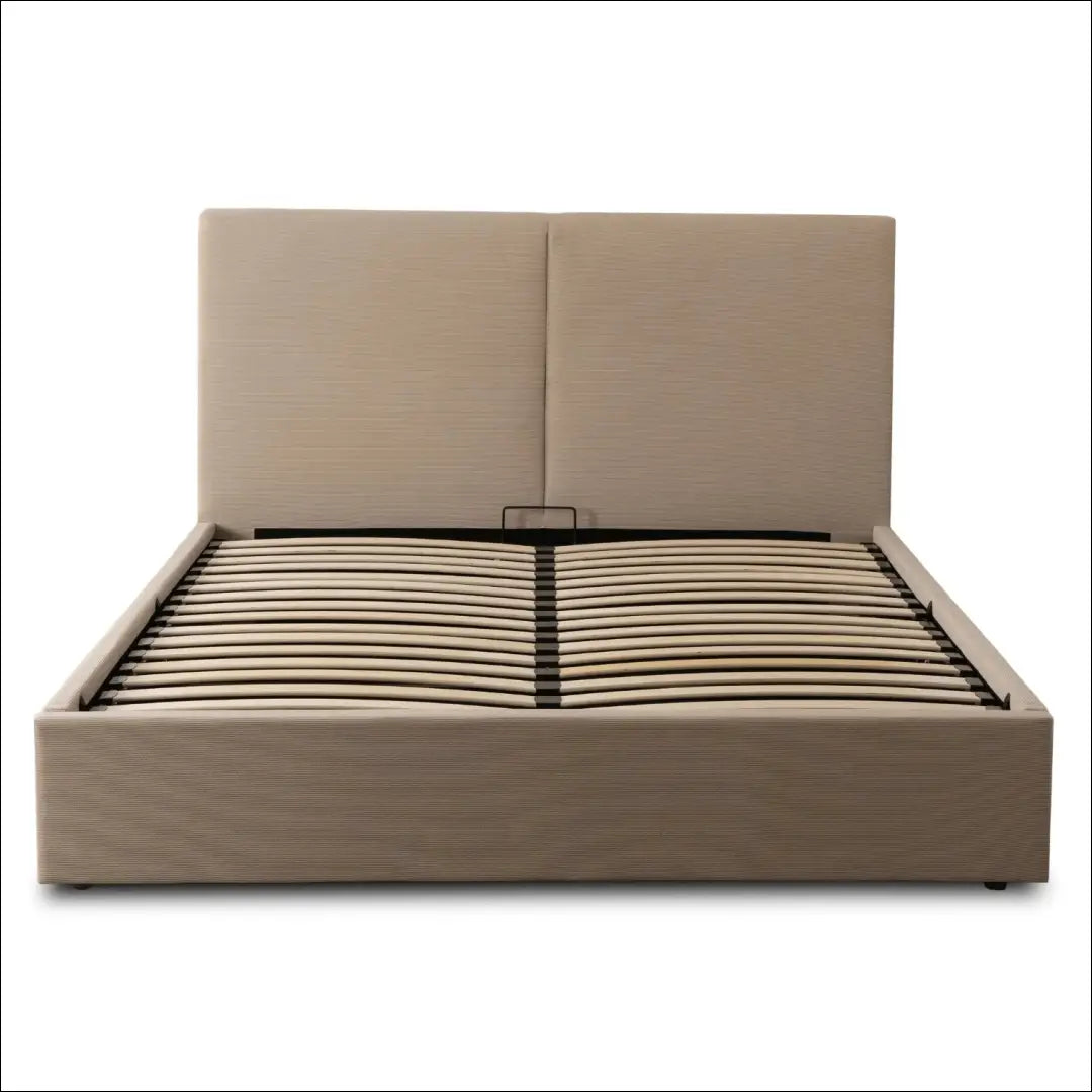 Lova su patalynės dėže korduro audiniu smėlio spalvos 180x200 TE1028 - €400 Save 15% __label:Pristatymas 5-14 d.d.,