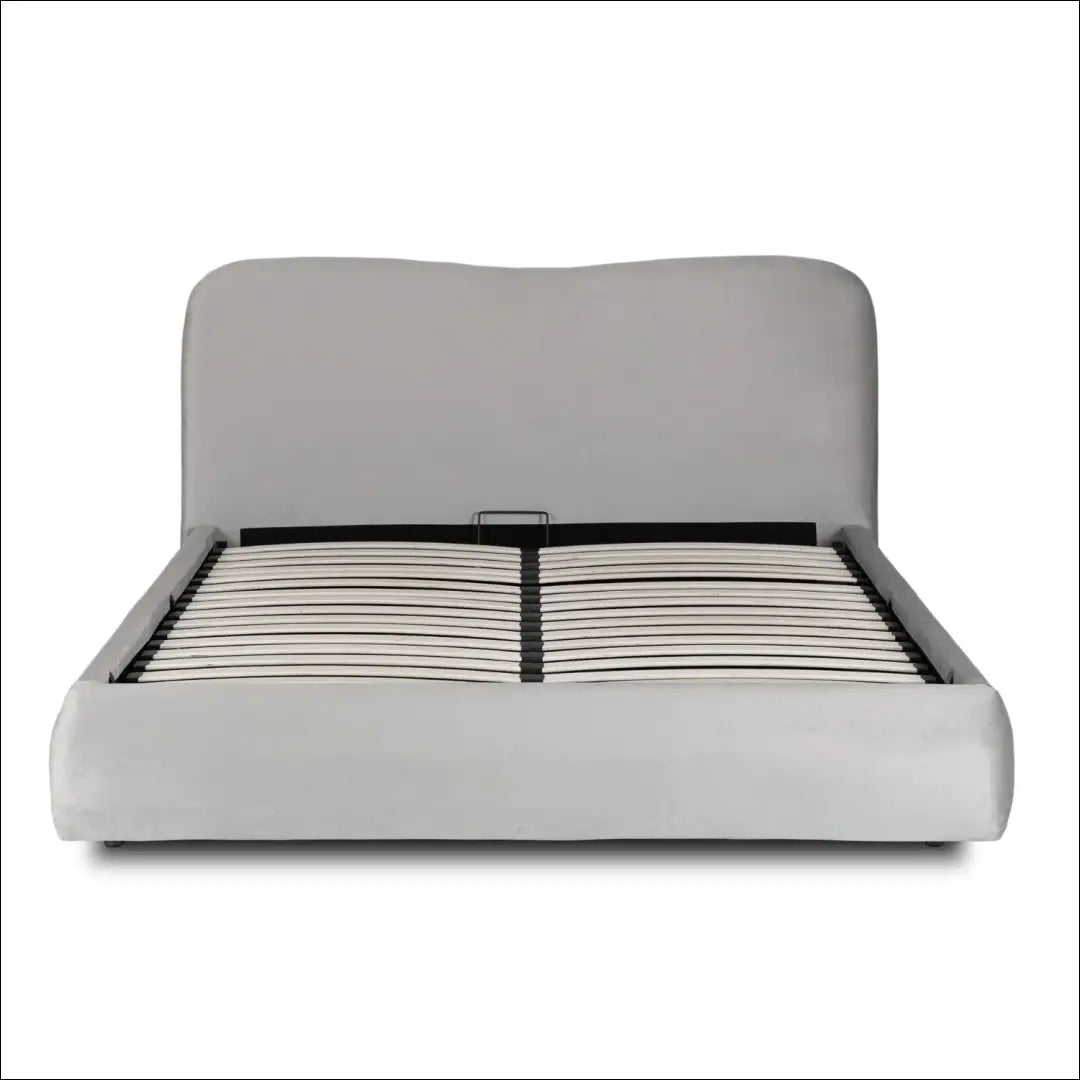 Lova su patalynės dėže veliūro audiniu pilkos spalvos 140x200 TE873 - €382 Save 15% __label:Pristatymas 5-14 d.d.,