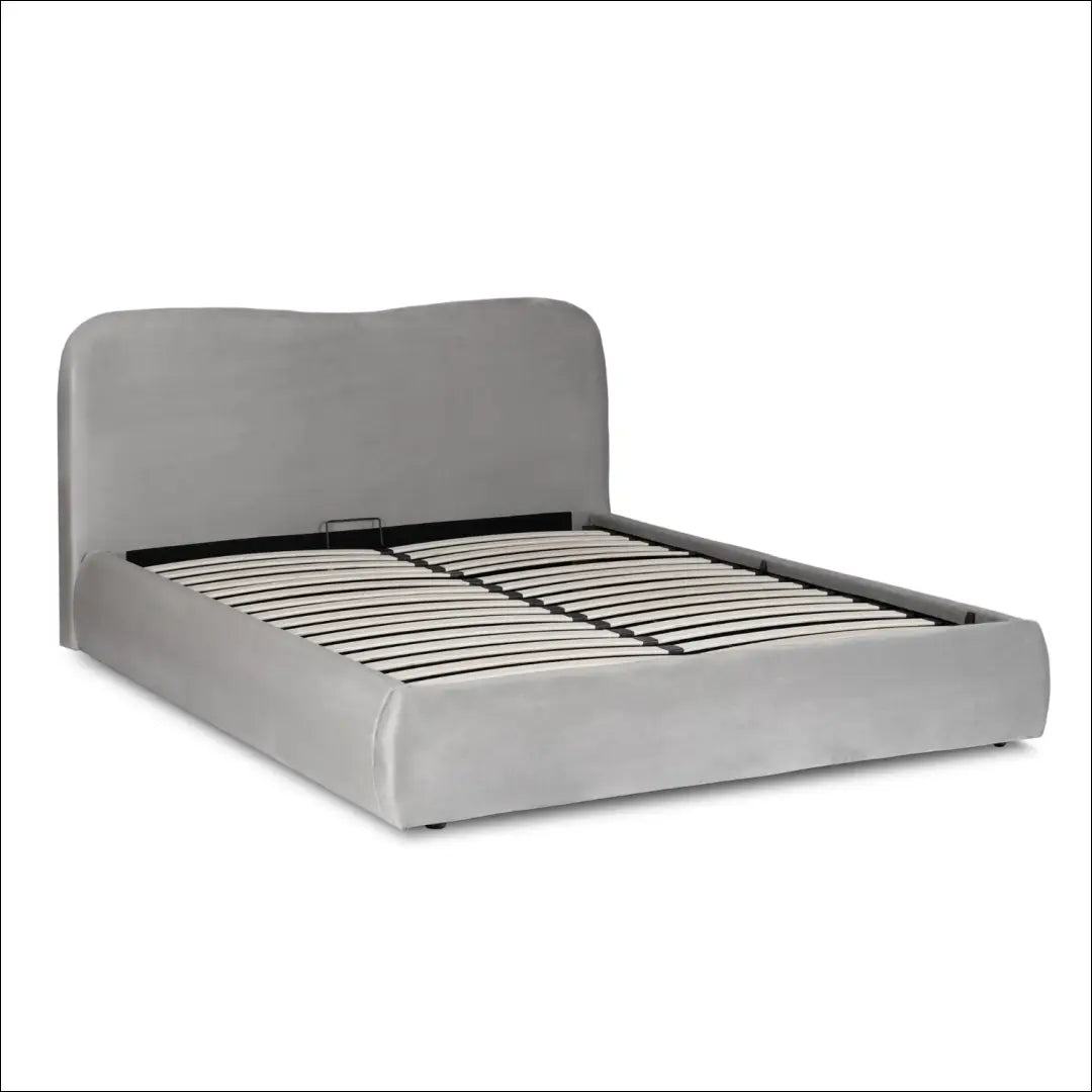 Lova su patalynės dėže veliūro audiniu pilkos spalvos 140x200 TE873 - €382 Save 15% __label:Pristatymas 5-14 d.d.,
