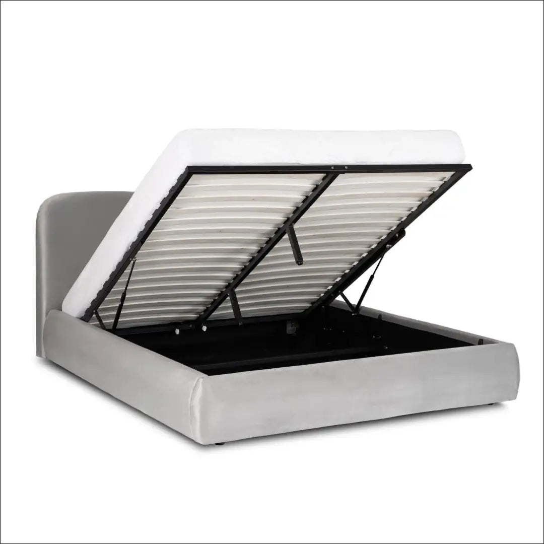 Lova su patalynės dėže veliūro audiniu pilkos spalvos 140x200 TE873 - €382 Save 15% __label:Pristatymas 5-14 d.d.,