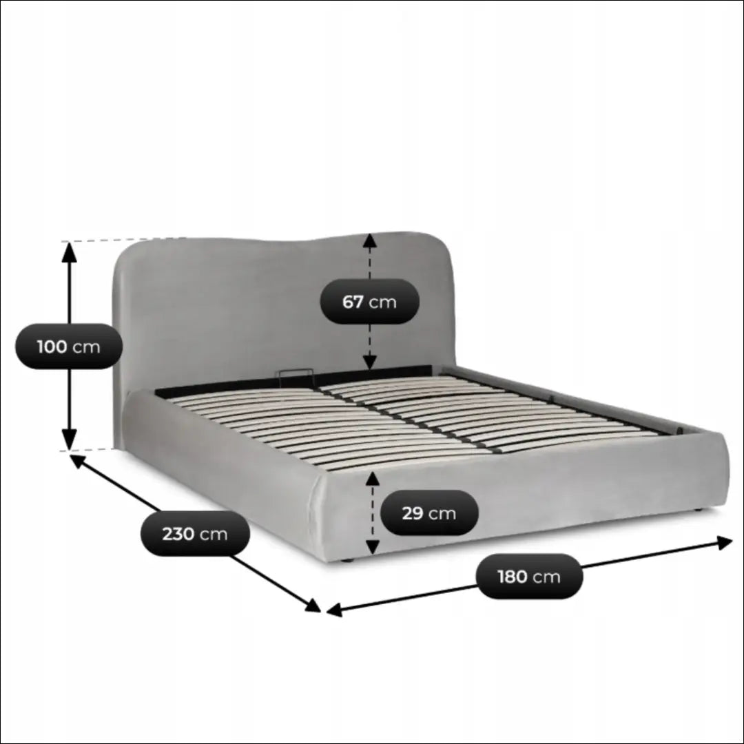 Lova su patalynės dėže veliūro audiniu pilkos spalvos 160x200 TE874 - €312 Save 15% __label:Pristatymas 5-14 d.d.,