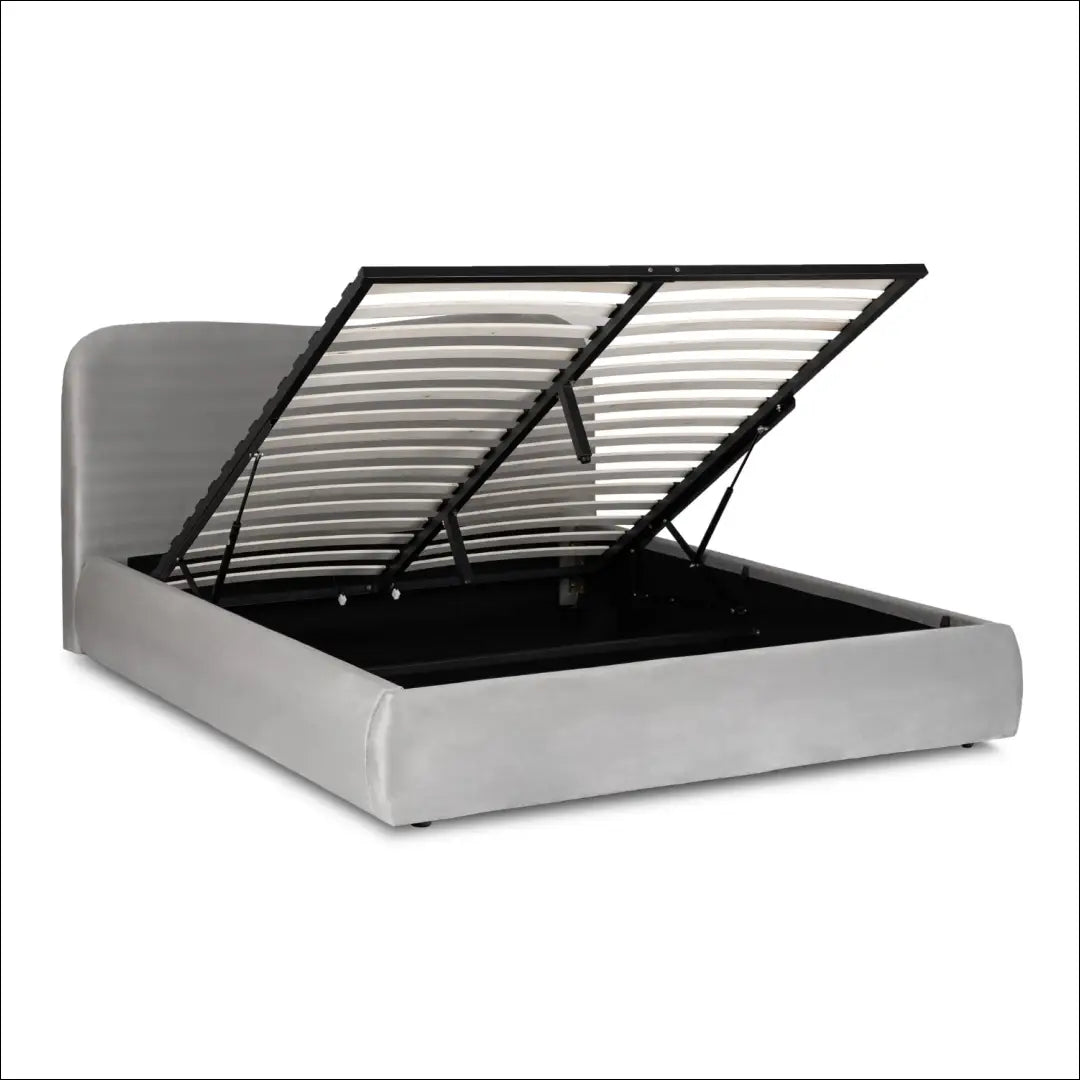 Lova su patalynės dėže veliūro audiniu pilkos spalvos 160x200 TE874 - €312 Save 15% __label:Pristatymas 5-14 d.d.,