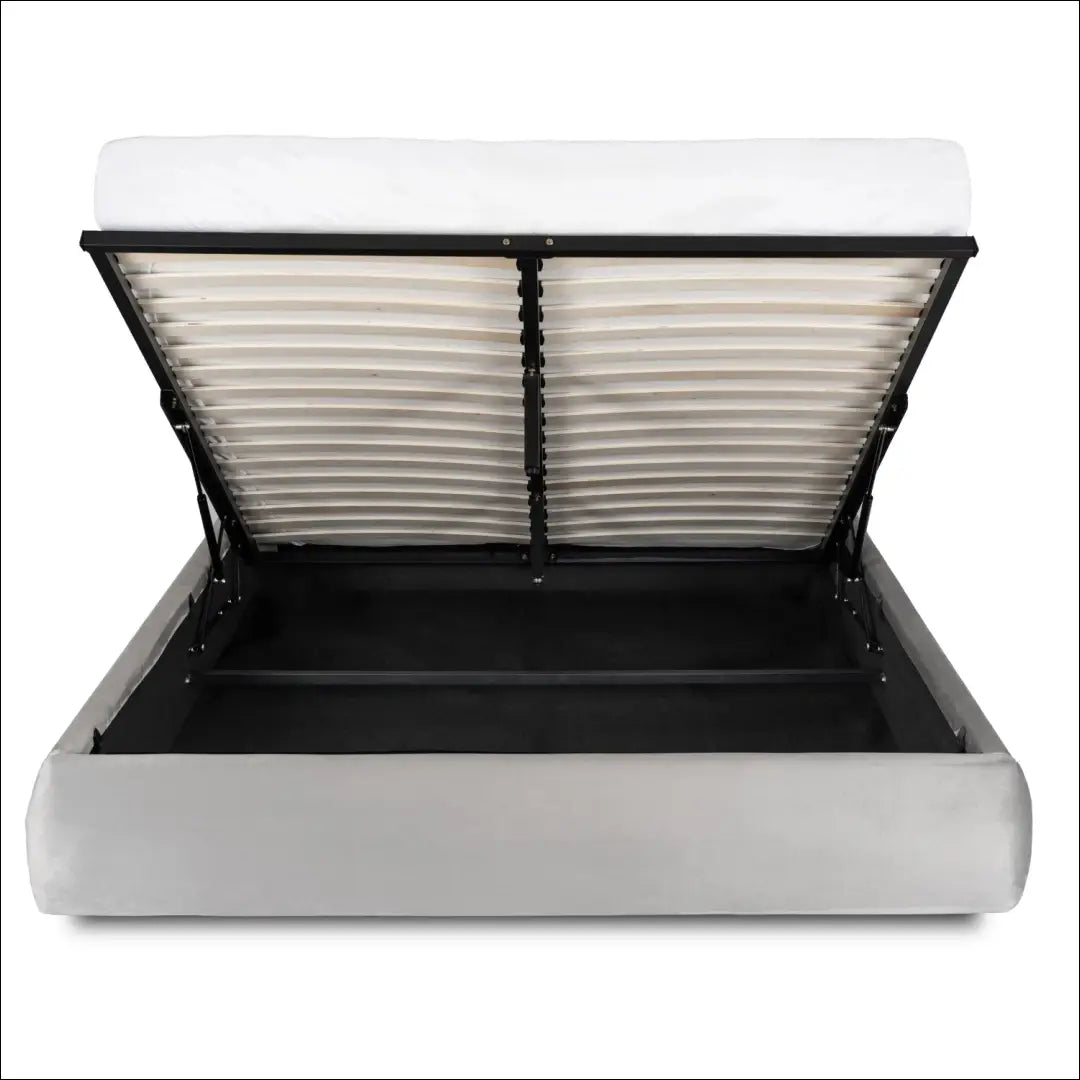 Lova su patalynės dėže veliūro audiniu pilkos spalvos 160x200 TE874 - €312 Save 15% __label:Pristatymas 5-14 d.d.,