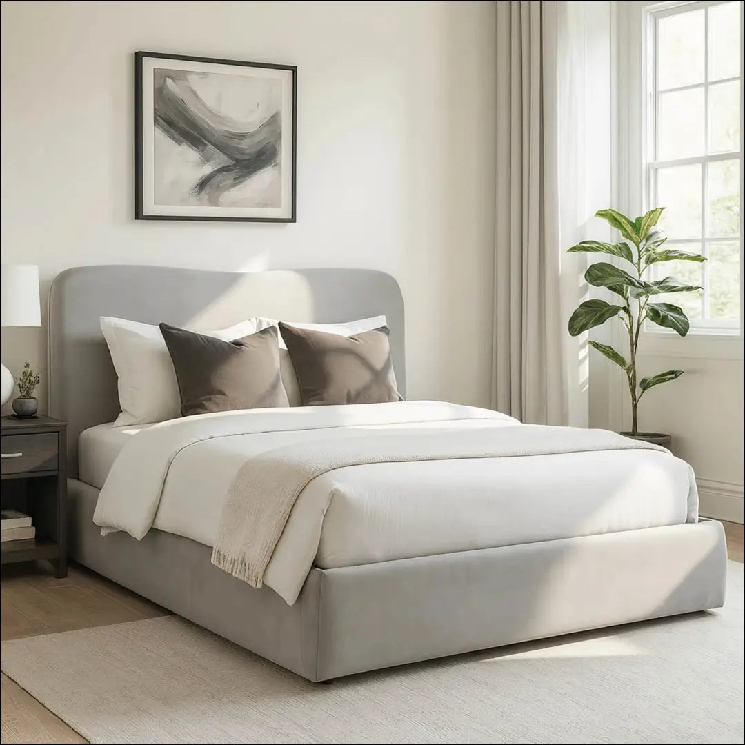 Lova su patalynės dėže veliūro audiniu pilkos spalvos 180x200 TE875 - €471 Save 15% __label:Pristatymas 5-14 d.d.,