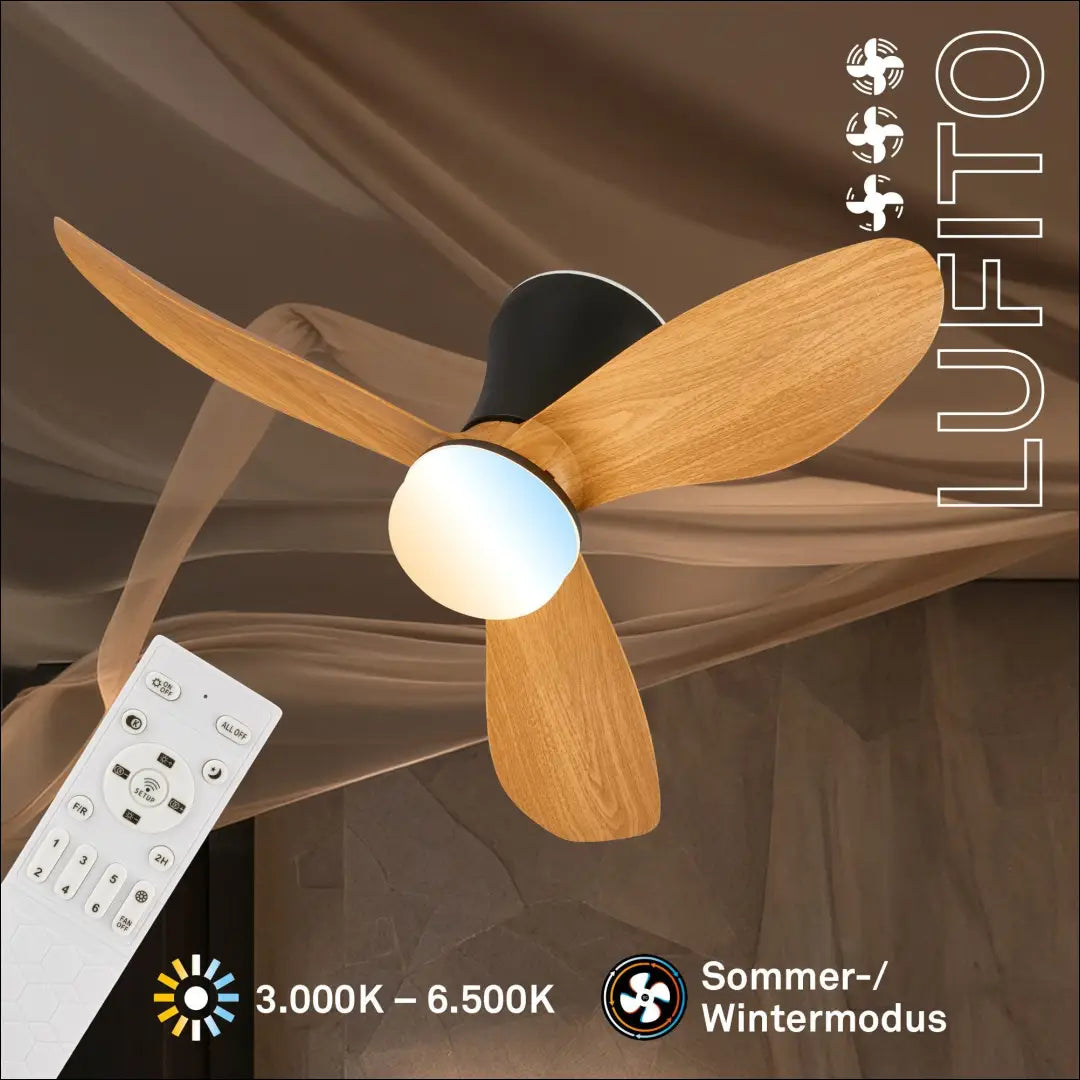 Lubinis LED šviestuvas su ventiliatoriumi DI12387 - €49 Save 50% 25-50, __label:Pristatymas 1-2 d.d., color-juoda,