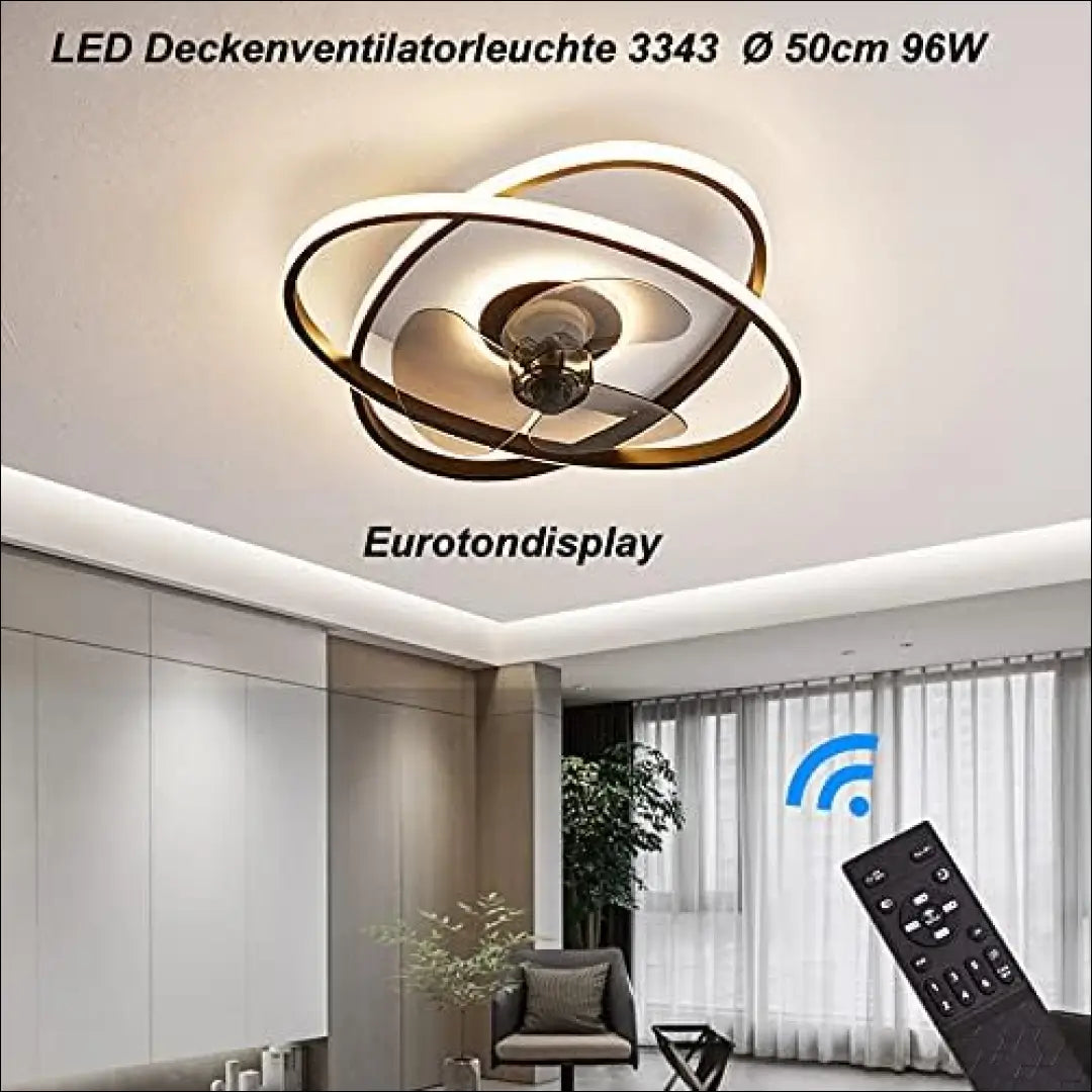 Lubinis ventiliatorius su LED apšvietimu DI10671 - €74 Save 50% 50-100, __label:Pristatymas 1-2 d.d., color-juoda,