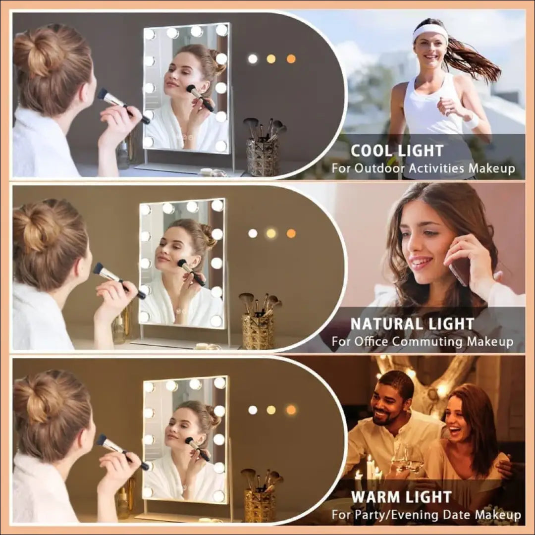 Makiažo veidrodis su LED apšvietimu DI12168 - €34 Save 50% 25-50, __label:Pristatymas 1-2 d.d., color-balta,