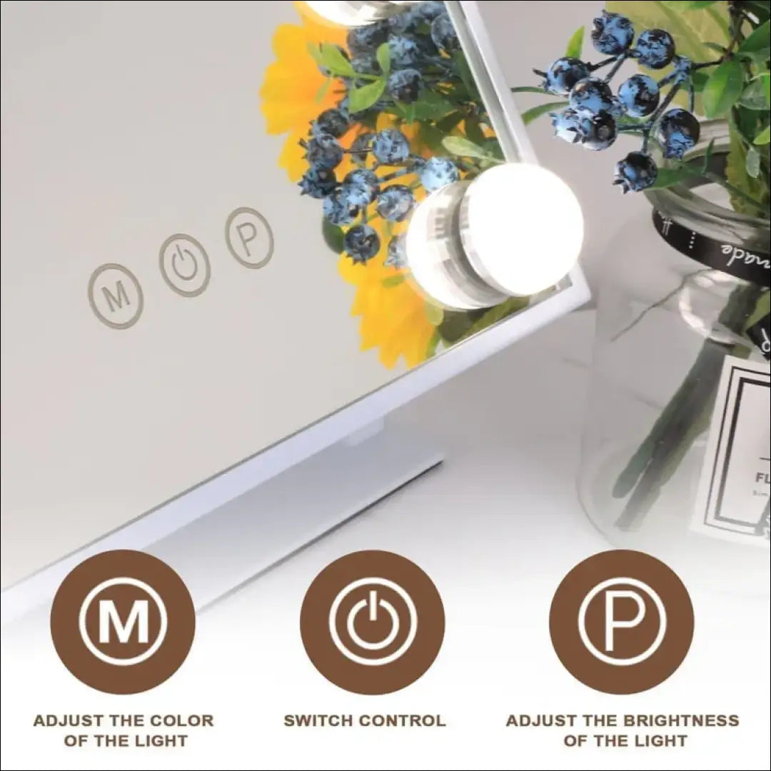 Makiažo veidrodis su LED apšvietimu DI12168 - €34 Save 50% 25-50, __label:Pristatymas 1-2 d.d., color-balta,