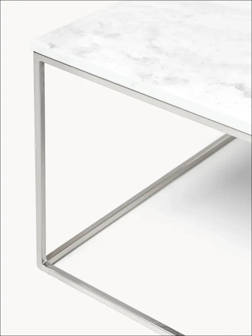 Marmurinis kavos staliukas SI1770 - €139 Save 55% 100-200, __label:Pristatymas 1-2 d.d., color-balta, color-sidabrine,