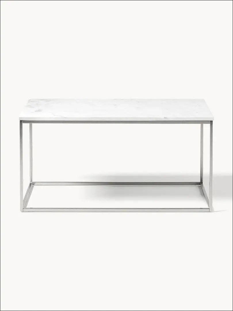 Marmurinis kavos staliukas SI1770 - €139 Save 55% 100-200, __label:Pristatymas 1-2 d.d., color-balta, color-sidabrine,