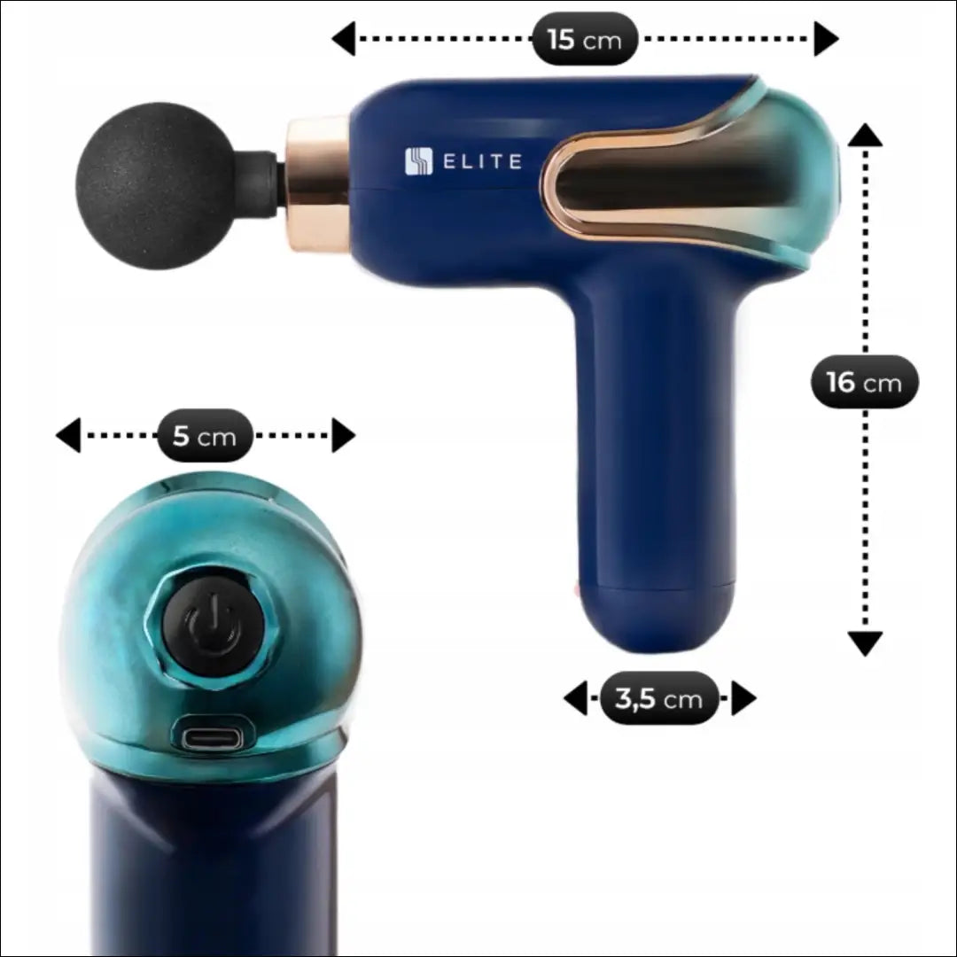 Masažinis pistoletas tamsiai mėlynos spalvos / auksinės TE1110 - €18 Save 10% __label:Pristatymas 5-14 d.d., elite,