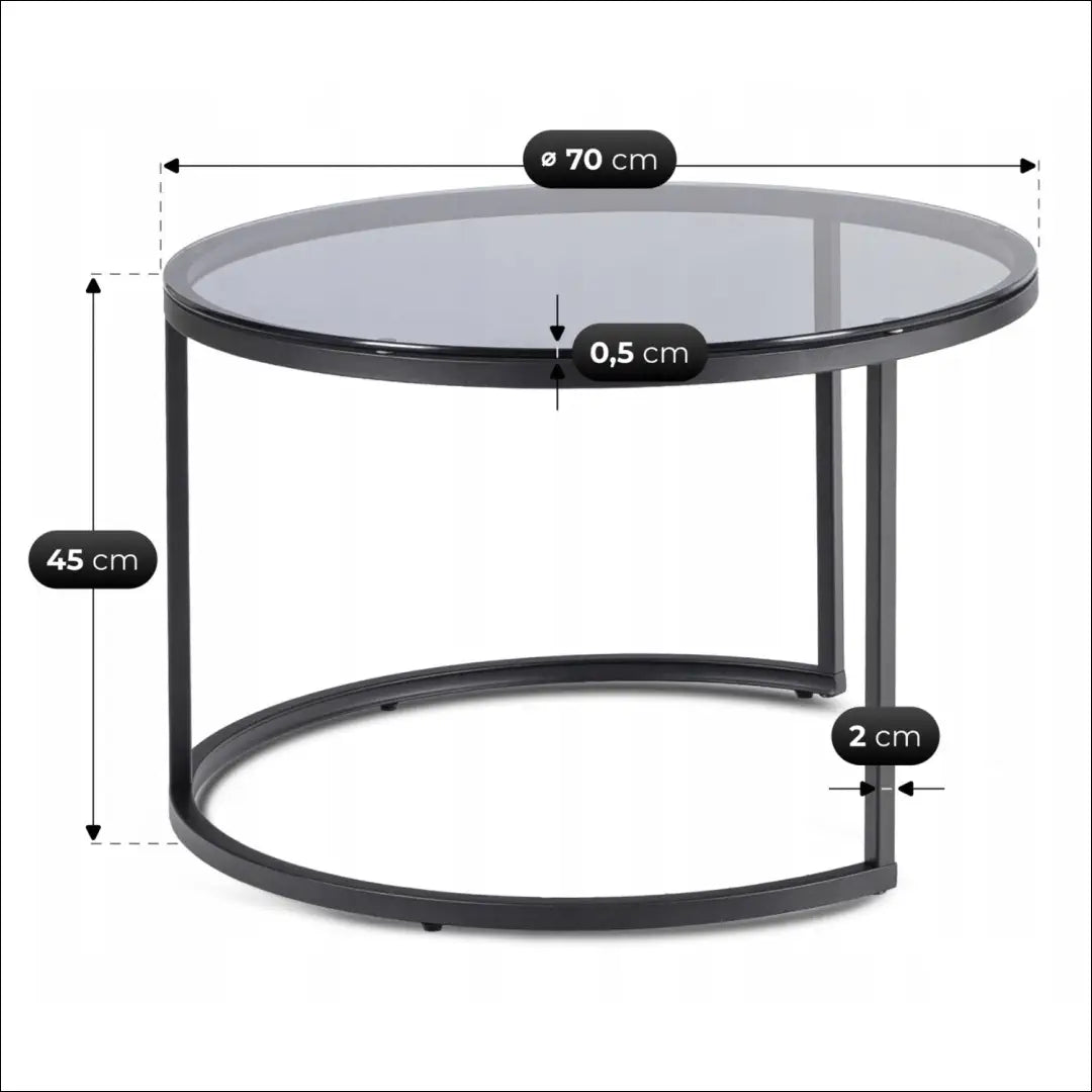 Pilkas/juodas kavos staliukų komplektas TE2525 - €109 Save 15% __label:Pristatymas 5-14 d.d., Newelite Naujausi