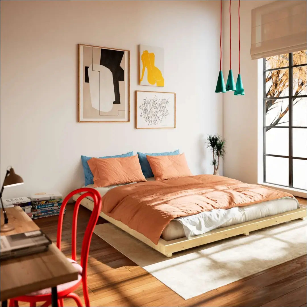 Medinė miegamojo lova (140x200cm) GI710 - €190 Save 50% 100-200, __label:Pristatymas 1-2 d.d., color-ruda,