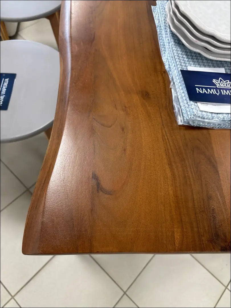 Medinis valgomojo stalas VI1062 - €350 Save 50% __label:Pristatymas 1-2 d.d., color-ruda, material-medzio-masyvas,