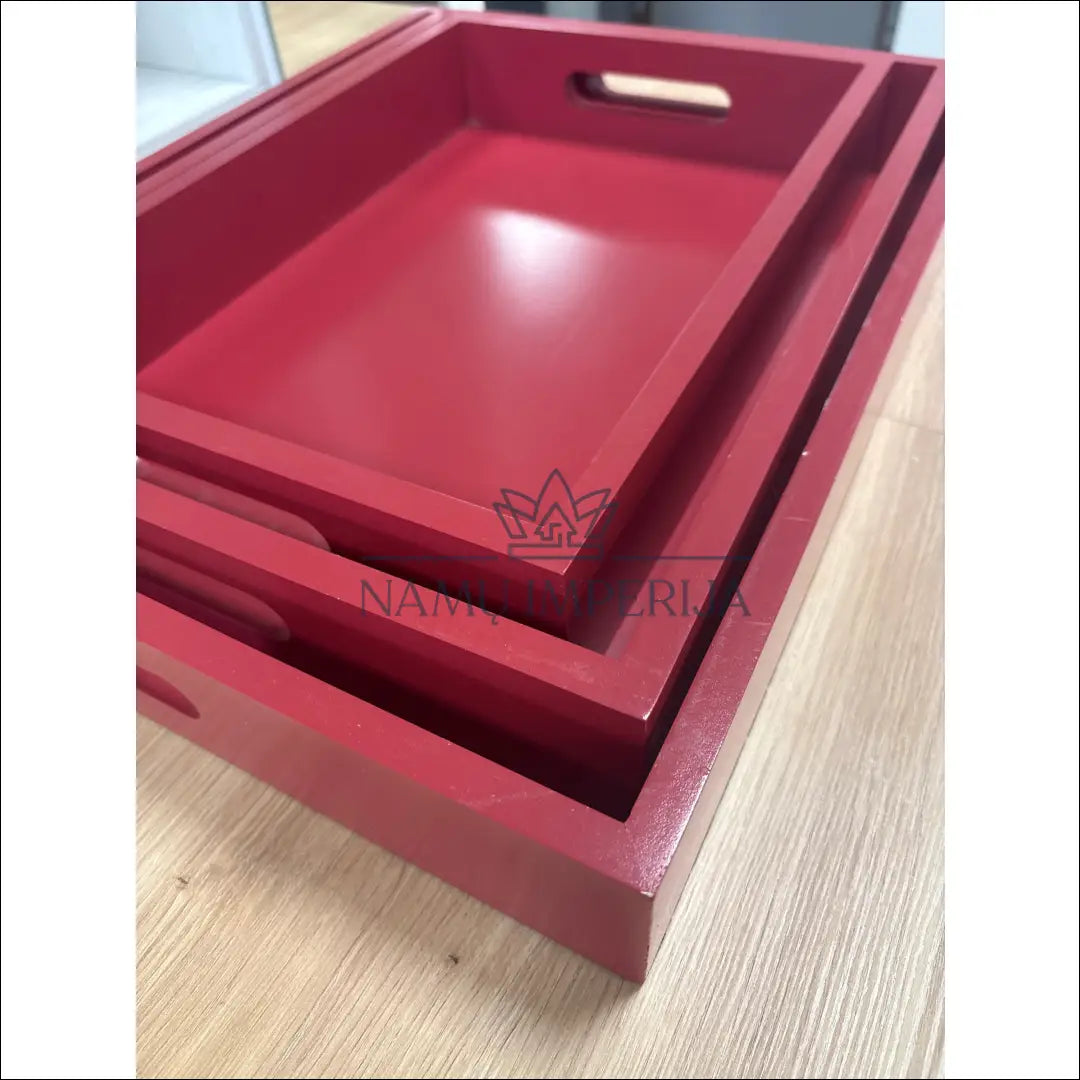 Medinių padėklų komplektas (3vnt) DI9765 - €15 Save 75% __label:Pristatymas 1-2 d.d., color-raudona, material-mediena,