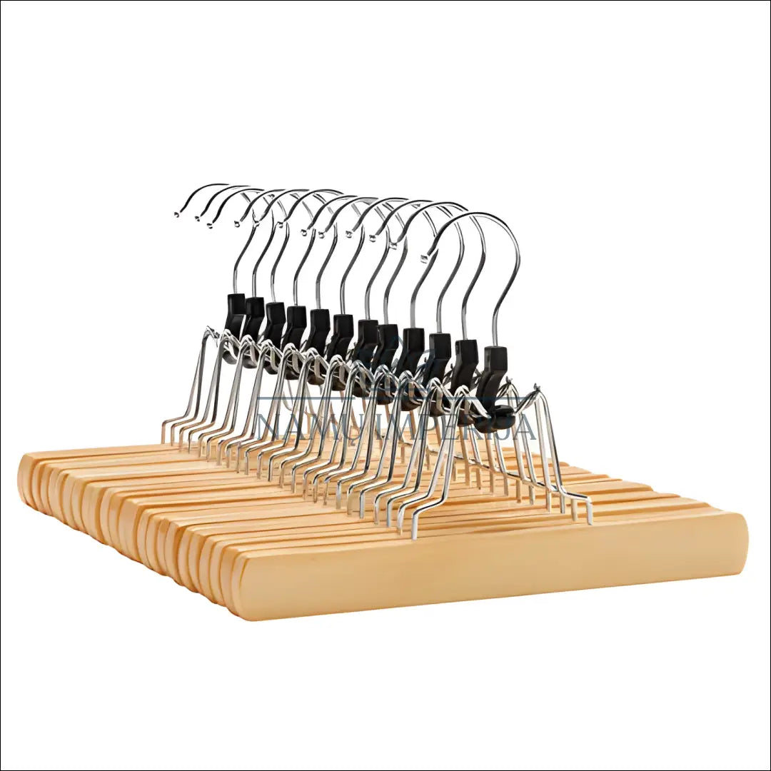 Medinių pakabų komplektas sijonams (12 vnt) SM1405 - €51 Save 40% 50-100, __label:Pristatymas 5-14 d.d., interjeras,