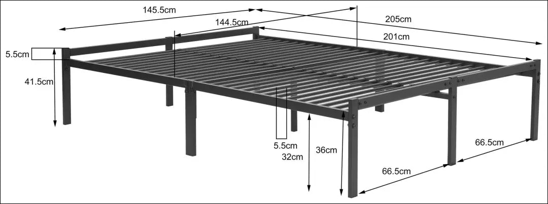 Metalinė lova (140x200cm) GI665 - €65 Save 50% 50-100, __label:Pristatymas 1-2 d.d., color-juoda, lovos-miegamojo,