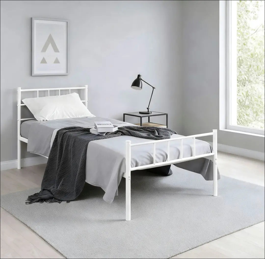 Metalinė lova (90x200cm) GI876 - €80 Save 50% 50-100, __label:Pristatymas 1-2 d.d., color-balta, lovos-miegamojo,
