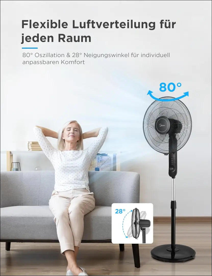 „Midea FS40-15FR“ pastatomas ventiliatorius SP245 - €30 Save 50% 25-50, __label:Pristatymas 1-2 d.d., color-juoda,