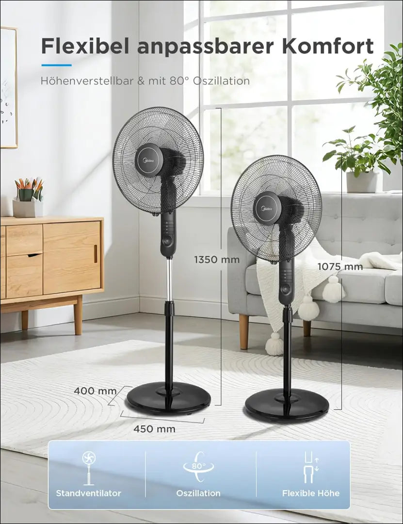 „Midea FS40-15FR“ pastatomas ventiliatorius SP245 - €30 Save 50% 25-50, __label:Pristatymas 1-2 d.d., color-juoda,