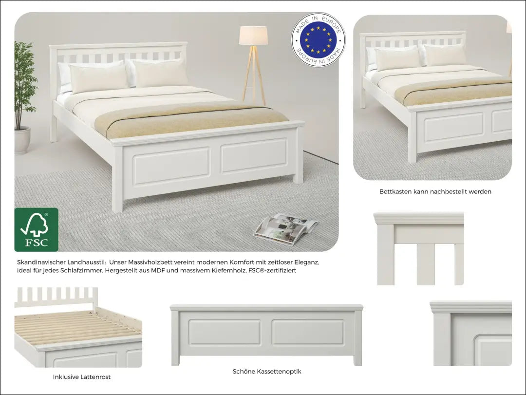 Miegamojo lova (140x200cm) GI702 - €180 Save 50% 100-200, __label:Pristatymas 1-2 d.d., color-balta, lovos-miegamojo,