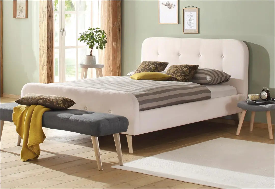 Miegamojo lova (140x200cm) GI721 - €195 Save 50% 100-200, __label:Pristatymas 1-2 d.d., color-kremas, lovos-miegamojo,