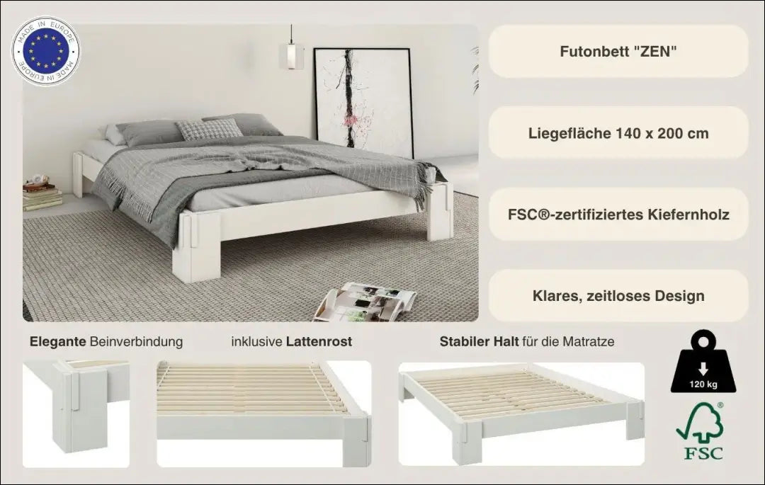 Miegamojo lova (140x200cm) GI723 - €120 Save 50% 100-200, __label:Pristatymas 1-2 d.d., color-balta, lovos-miegamojo,