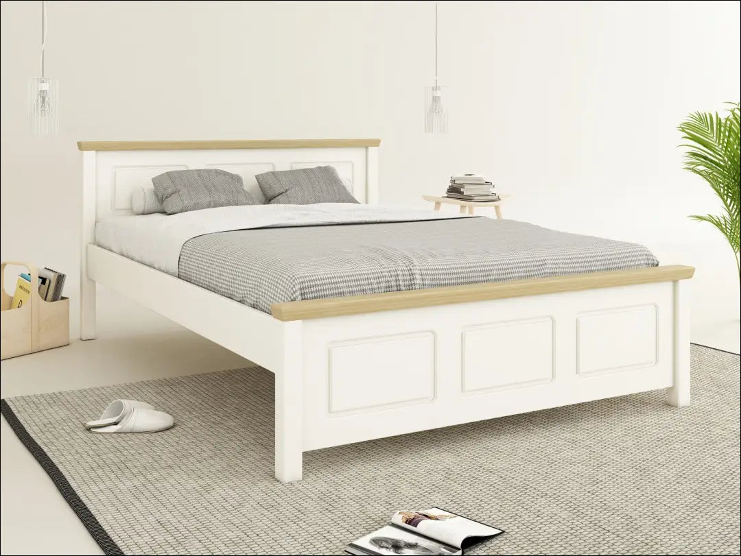 Miegamojo lova (140x200cm) GI724 - €195 Save 50% 100-200, __label:Pristatymas 1-2 d.d., color-balta, color-ruda,