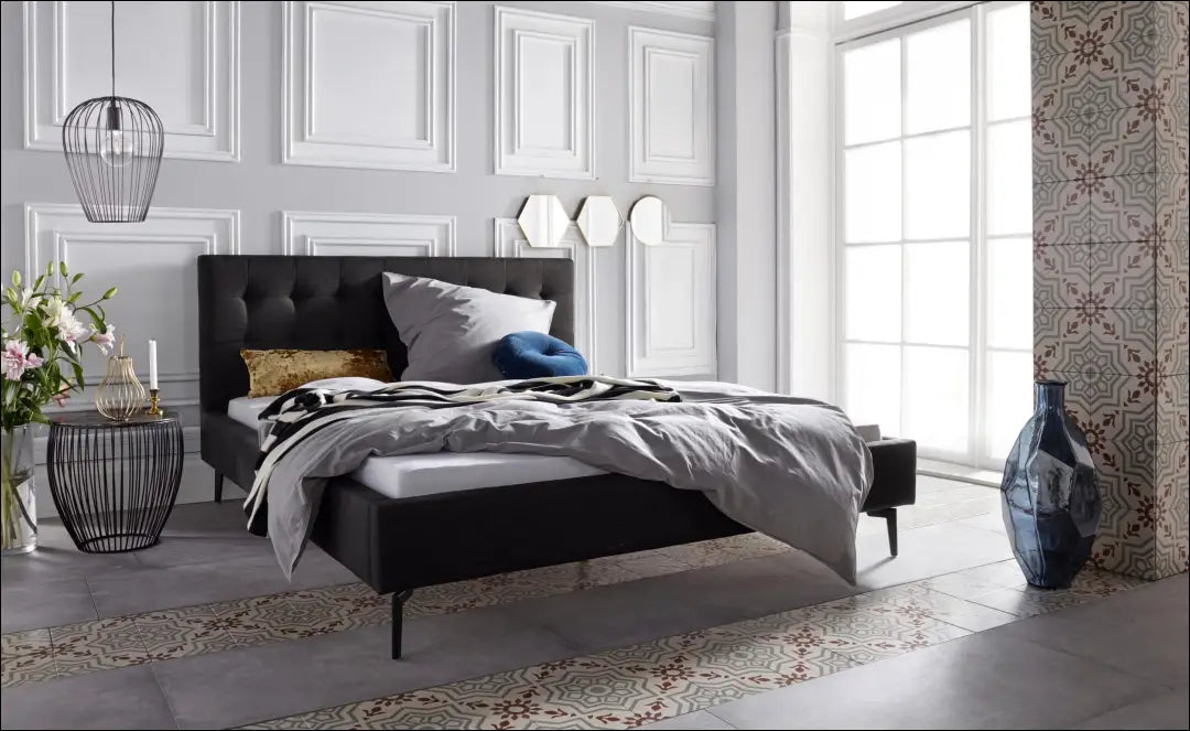 Miegamojo lova (140x200cm) GI733 - €190 Save 50% 100-200, __label:Pristatymas 1-2 d.d., color-juoda, lovos-miegamojo,