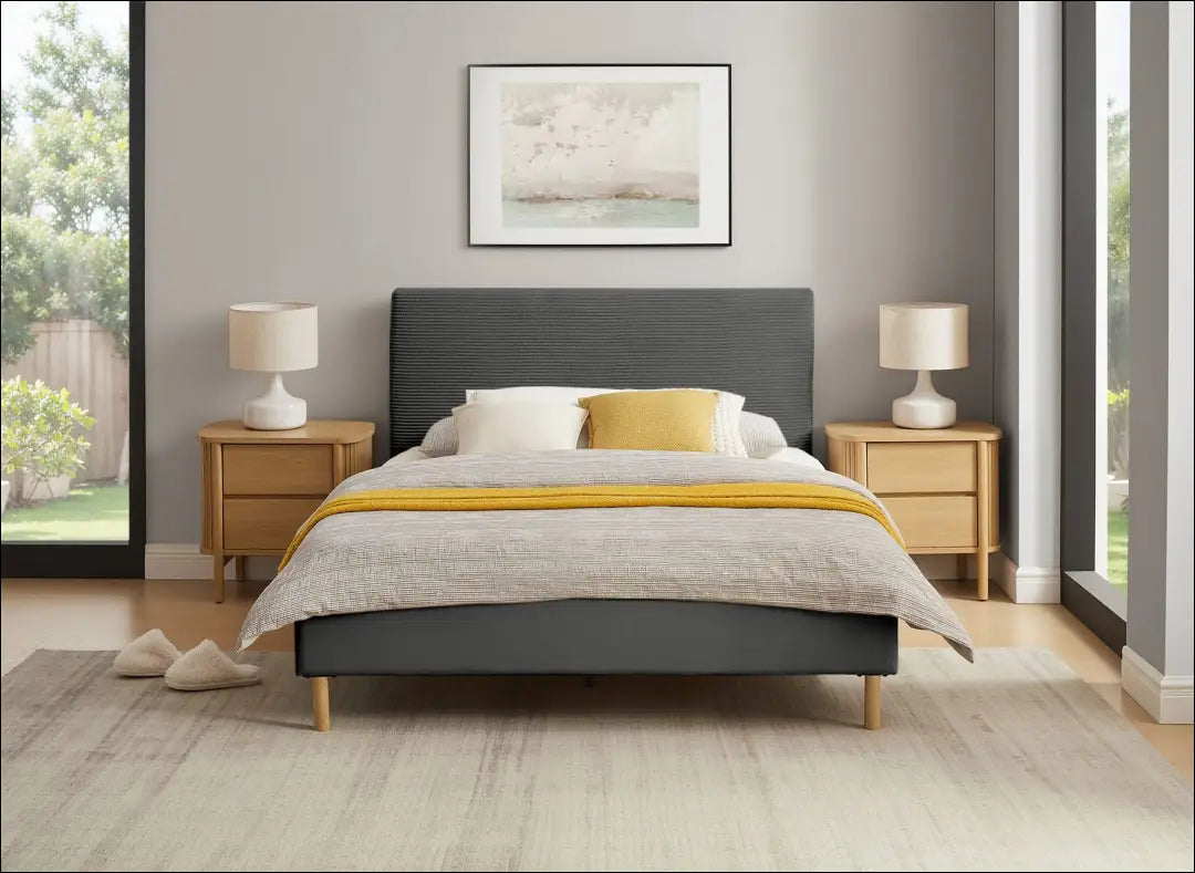 Miegamojo lova (140x200cm) GI976 - €185 Save 50% __label:Pristatymas 1-2 d.d., color-pilka, lovos-miegamojo,