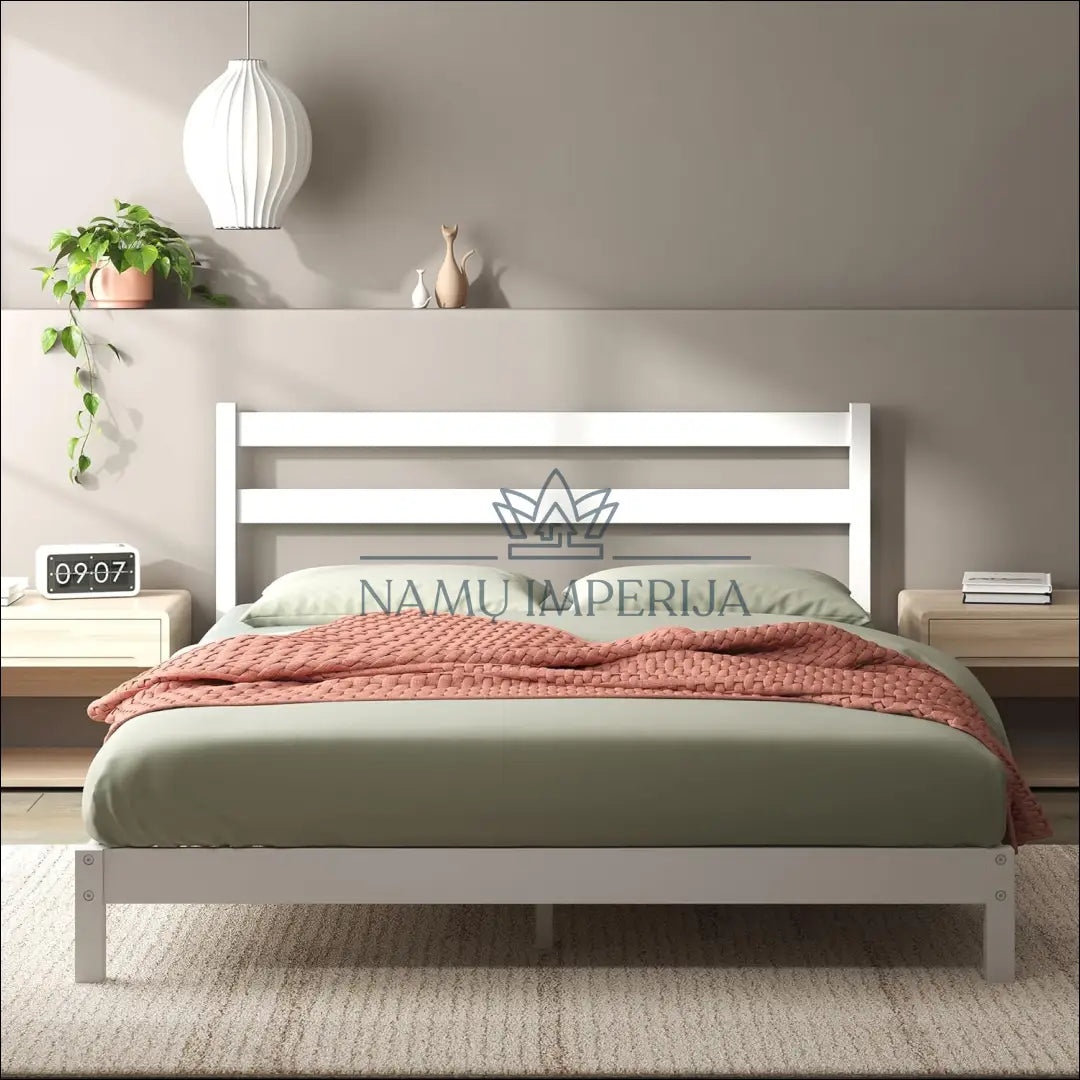 Miegamojo lova (150x190cm) GI525 - €83 Save 55% 50-100, __label:Pristatymas 1-2 d.d., color-balta, lovos-miegamojo,
