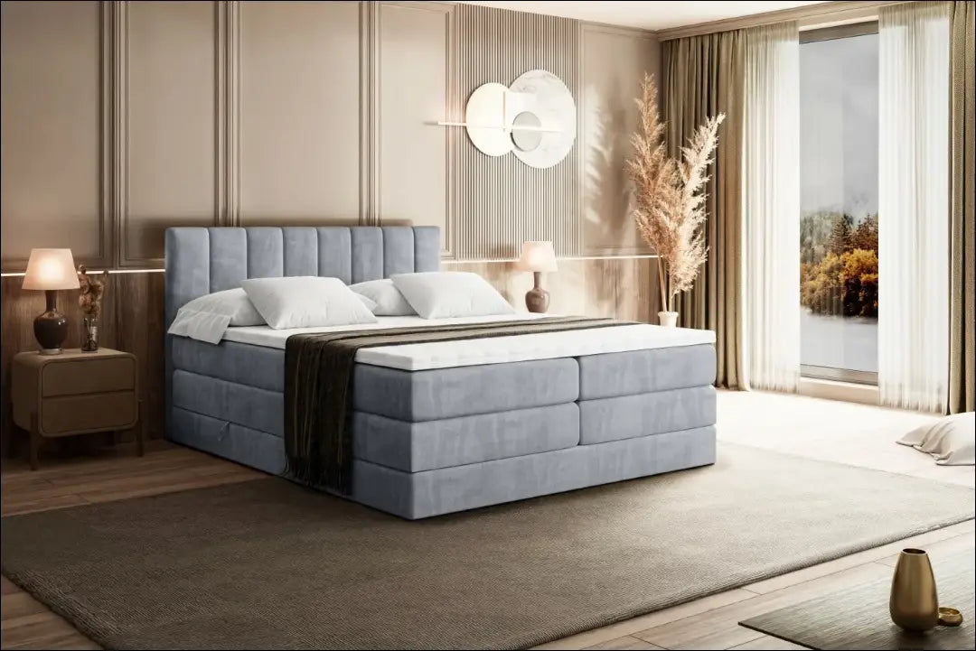 Miegamojo lova (160x200cm) GI904 - €938 Save 30% __label:Pristatymas 1-2 d.d., color-pilka, lovos-miegamojo,