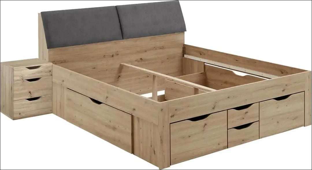 Miegamojo lova (180x200cm) GI583 - €431 Save 50% __label:Pristatymas 1-2 d.d., color-pilka, color-ruda,