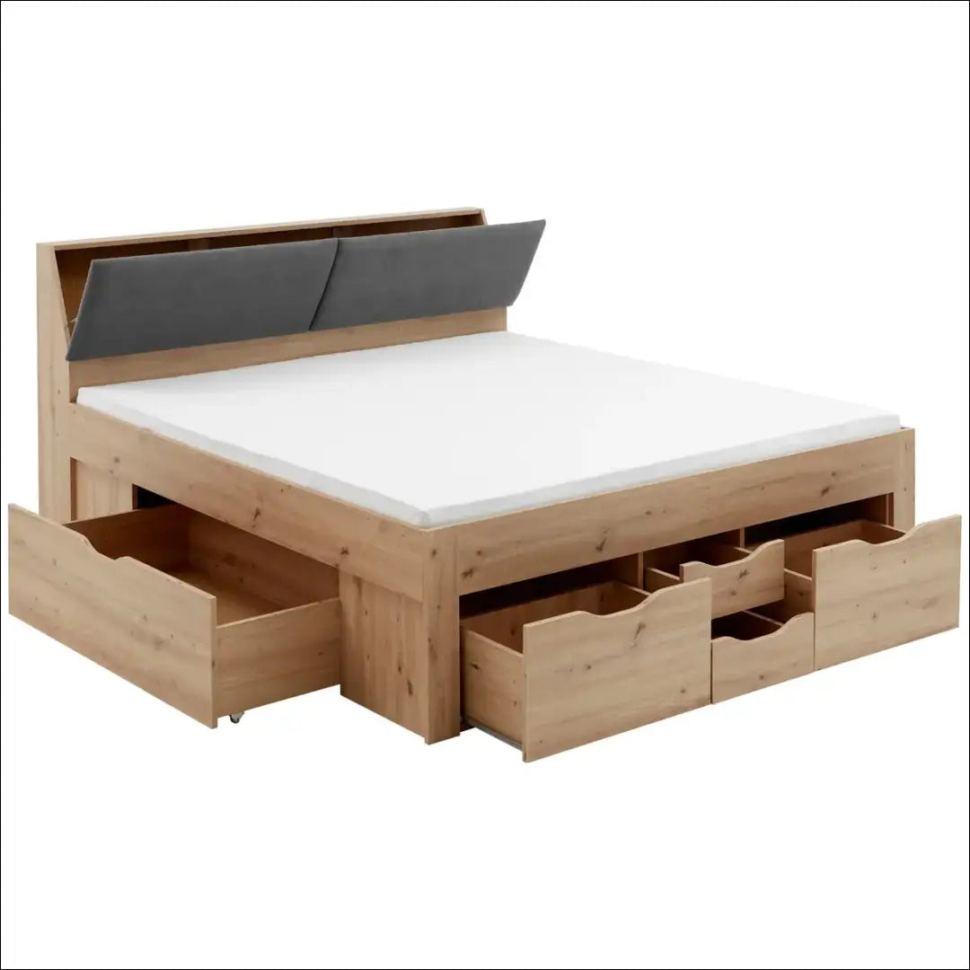 Miegamojo lova (180x200cm) GI583 - €431 Save 50% __label:Pristatymas 1-2 d.d., color-pilka, color-ruda,