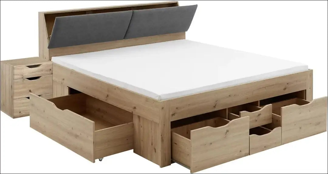 Miegamojo lova (180x200cm) GI583 - €431 Save 50% __label:Pristatymas 1-2 d.d., color-pilka, color-ruda,