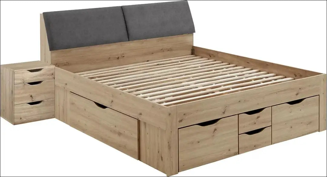 Miegamojo lova (180x200cm) GI583 - €431 Save 50% __label:Pristatymas 1-2 d.d., color-pilka, color-ruda,