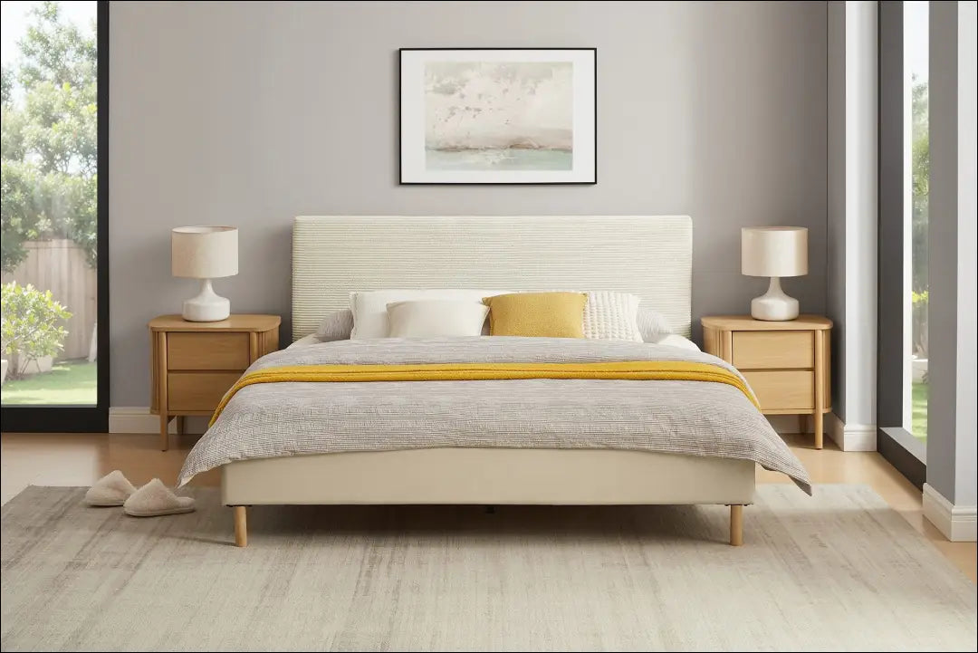 Miegamojo lova (180x200cm) GI656 - €320 Save 50% __label:Pristatymas 1-2 d.d., color-kremas, lovos-miegamojo,