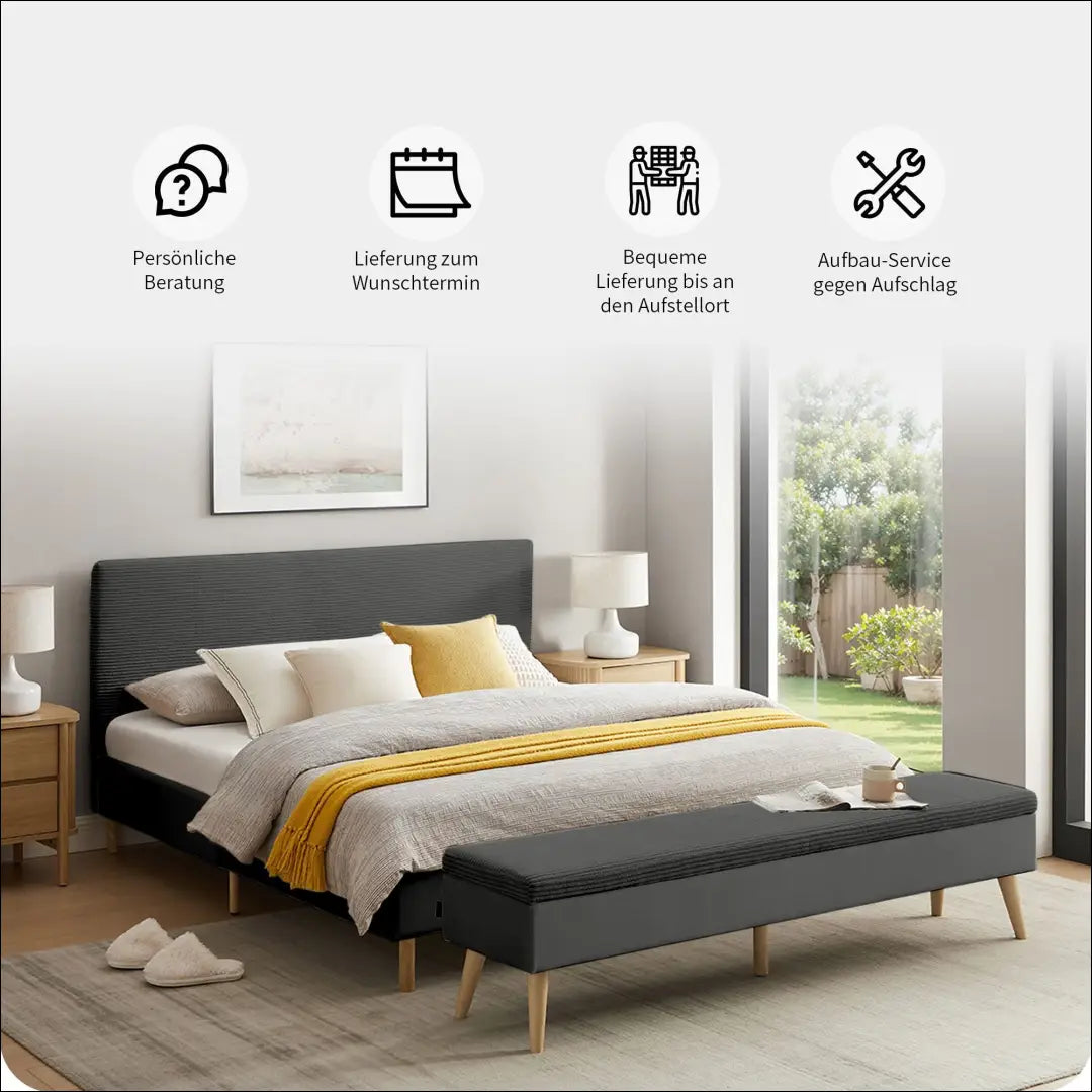 Miegamojo lova (180x200cm) GI657 - €320 Save 50% __label:Pristatymas 1-2 d.d., color-pilka, lovos-miegamojo,