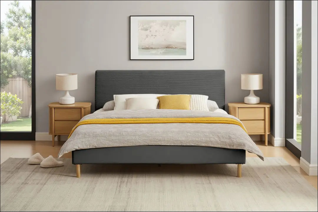 Miegamojo lova (180x200cm) GI657 - €320 Save 50% __label:Pristatymas 1-2 d.d., color-pilka, lovos-miegamojo,