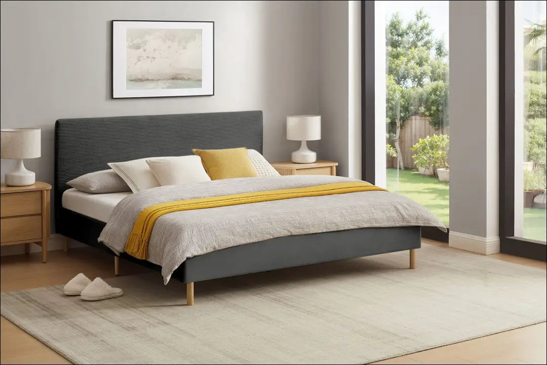 Miegamojo lova (180x200cm) GI657 - €320 Save 50% __label:Pristatymas 1-2 d.d., color-pilka, lovos-miegamojo,