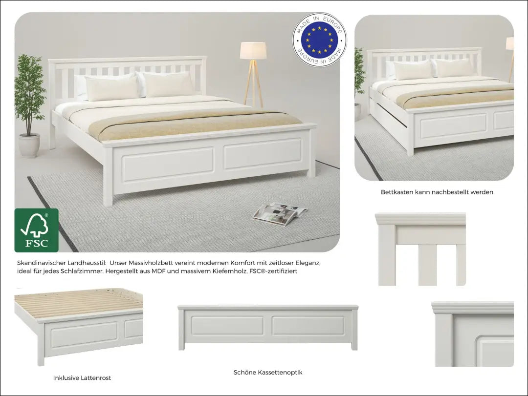 Miegamojo lova (180x200cm) GI725 - €205 Save 50% __label:Pristatymas 1-2 d.d., color-balta, lovos-miegamojo,