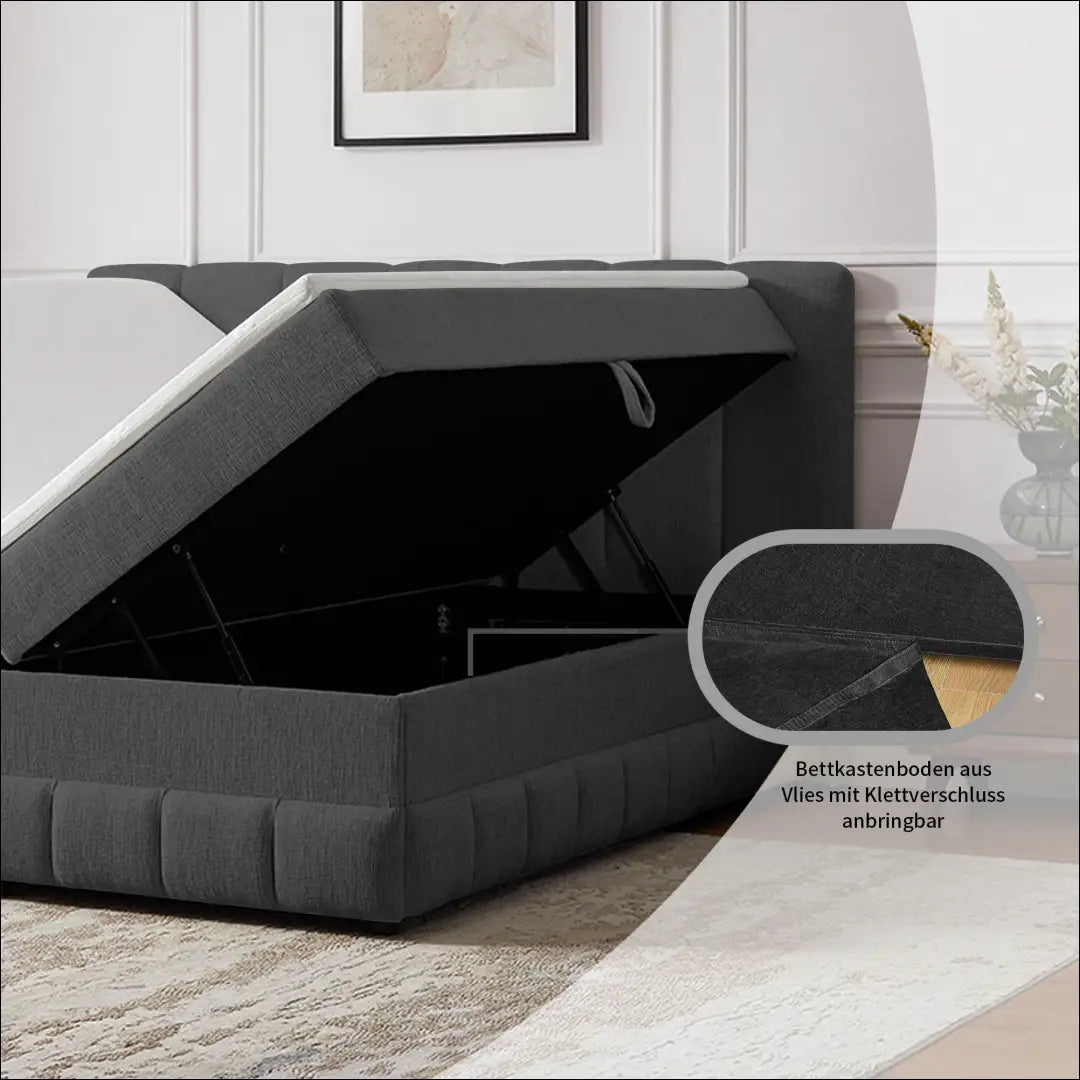 Miegamojo lova (180x200cm) GI805 - €650 Save 50% __label:Pristatymas 1-2 d.d., color-pilka, lovos-miegamojo,