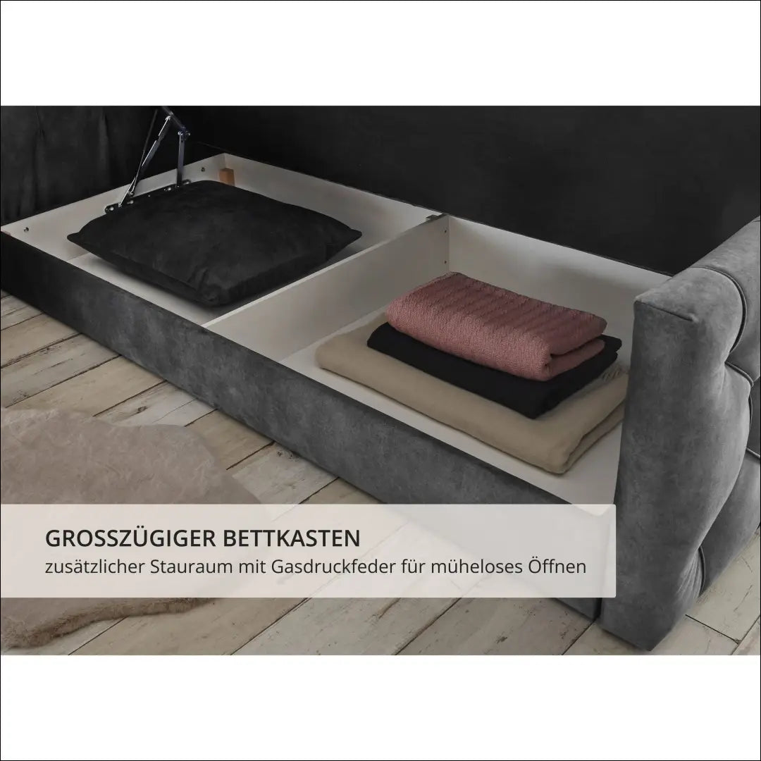Miegamojo lova (180x200cm) GI813 - €750 Save 50% __label:Pristatymas 1-2 d.d., color-pilka, lovos-miegamojo,