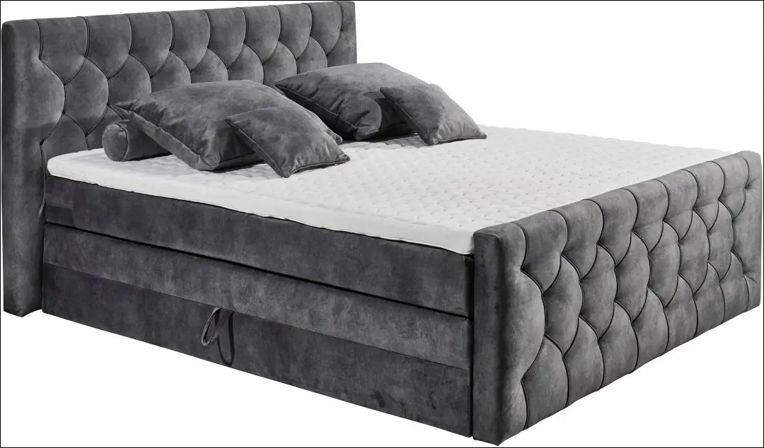 Miegamojo lova (180x200cm) GI814 - €600 Save 60% __label:Pristatymas 1-2 d.d., color-pilka, material-aksomas,
