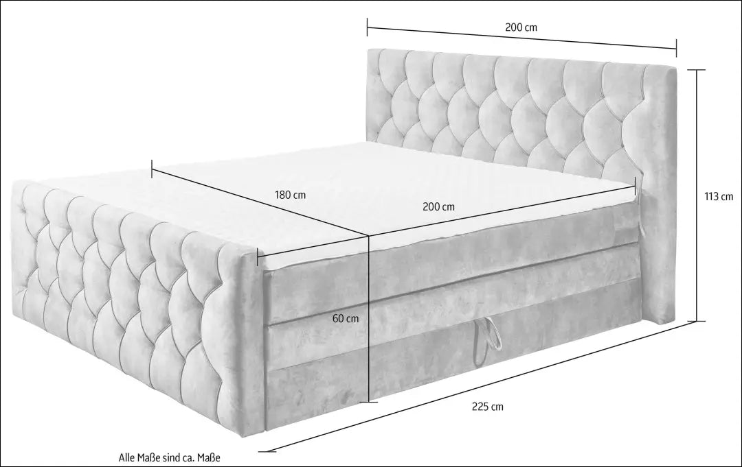 Miegamojo lova (180x200cm) GI814 - €600 Save 60% __label:Pristatymas 1-2 d.d., color-pilka, material-aksomas,