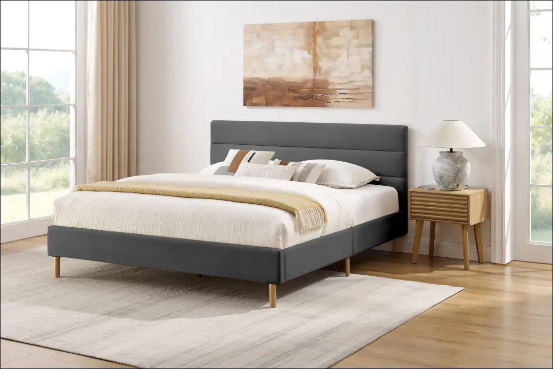 Miegamojo lova (180x200cm) GI864 - €210 Save 50% __label:Pristatymas 1-2 d.d., color-pilka, lovos-miegamojo,