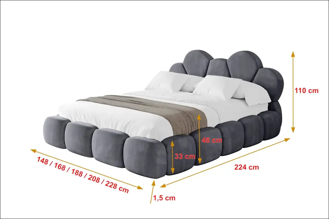 Miegamojo lova (180x200cm) GI905 - €910 Save 30% __label:Pristatymas 1-2 d.d., color-pilka, lovos-miegamojo,