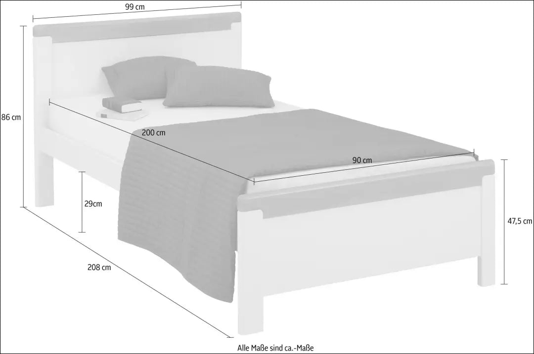 Miegamojo lova (90x200cm) GI711 - €130 Save 50% 100-200, __label:Pristatymas 1-2 d.d., color-balta, color-ruda,