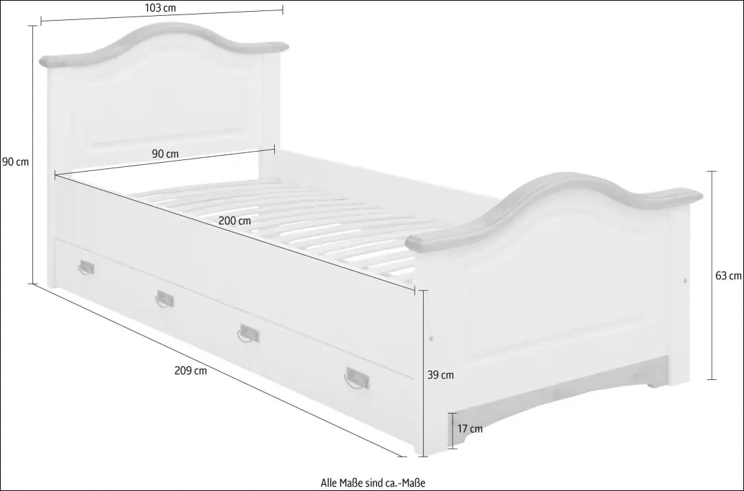 Miegamojo lova (90x200cm) GI851 - €270 Save 50% __label:Pristatymas 1-2 d.d., color-balta, color-ruda, lovos-miegamojo,